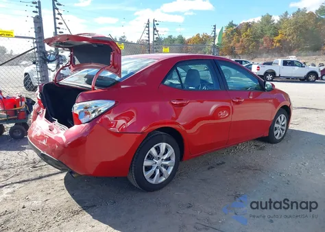 2016 Toyota Corolla Le z USA, uszkodzony, nr VIN 2T1BURHE0GC639979